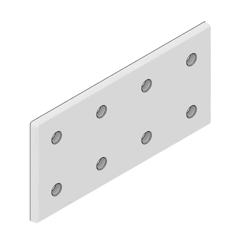 MODULAR SOLUTIONS TIE PLATE 90MM X 180MM X 6MM CREATES RIGHT ANGLE, WITH STAINLESS STEEL HARDWARE